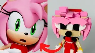 Amy Rose: LEGO brick built figure