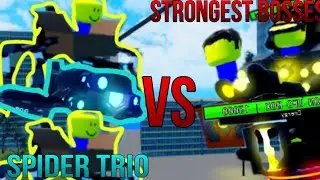 spider trio vs strongest bosses- superbox siege defense roblox sbsd roblox