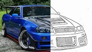 How to draw Nissan Skyline GTR R34 Nismo #how #to #draw #car #drawing #Cars #draw #rasm #chizish