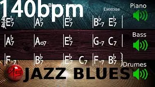 Jazz Blues in Eb - Jazz Backing Track / Play-along (140bpm)