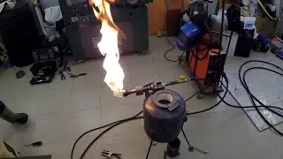 Плавка алюминия, турбо-горелка, тигель, печь - своими руками. aluminum melting, turbo burner DIY.