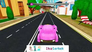 Pembe Araba ile 3 Yaş Çocuk Oyun Videosu