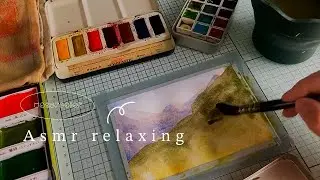 ASMR - Relaxing Watercolor Painting - No talking | ASMR PAINTING