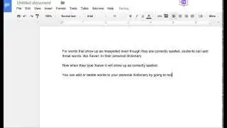 Adding Words to your Personal Dictionary in Google Docs