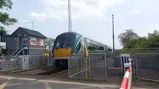 Trains at Killonan Level Crossing in County Limerick on 17.5.2023