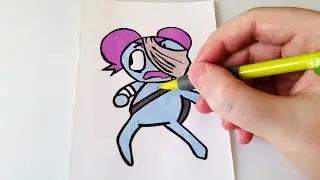 Drawing of Pibby from Friday Night Funkin Mod