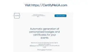 CertifyMeUA | Online automatic bulk certificates, badges maker for conferences, seminars, webinars