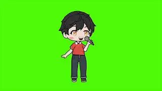 Anime boy singing animation green screen | cute, animated character overlay 