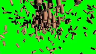 bullets falling shells  3d model  animation  s01r04 green screen matrix style