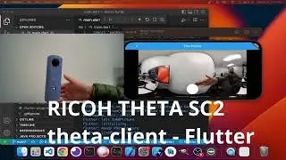 RICOH THETA SC2 theta-client Flutter Demo on iPhone
