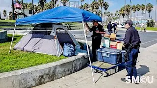 LAPD Enforces Tent Removal at Venice Beach Basketball Courts Under City Park Regulations
