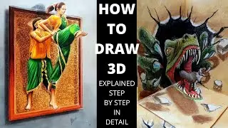 How To Draw 3D Drawings | Explained in detail step by step Demo Session | 3D Art Tutorial Video