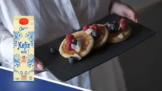 Fluffige, goldbraune Pancakes mit QUARKI Kefir