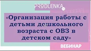Вебинар «Организация работы с детьми дошкольного возраста с ОВЗ в детском саду»