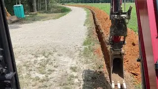 Digging 1700' Of Power Line To The Cabin Fighting Groundwater!