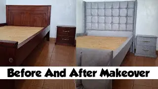 DIY How To Tramsform Old Wooden Bed To A Modern And Luxurious New Bed // Sidetable Face-lift