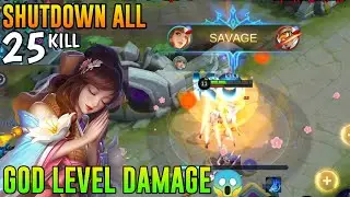 SHUTDOWN ALL ENEMIES! 25 KILL GUINEVERE GOD LEVEL DAMAGE😱😱 | MOBILE LEGENDS