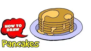 How to draw Pancakes | Pancake cartoon drawing | Easy drawing with pen