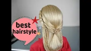 Beautiful hairstyle. Hair course. Прически. Интересная прическа из косичек. Обучение прическам.