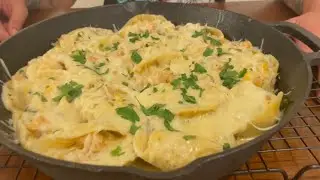 Cajun Chicken & Shrimp Stuffed Pasta Shells with Easy Alfredo Sauce | Let’s Go