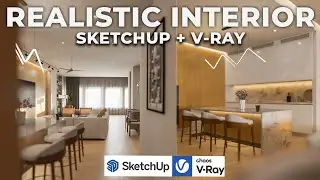 Realistic Living Room Rendering with SketchUp + V-Ray | Full Workflow Tutorial