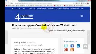 HYPER V INSTALLATION INSIDE VMWARE WORKSTATION