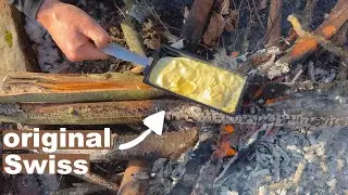 Epic Swiss Outdoor Cooking: Winter Campfire in Fantastic Swiss Nature