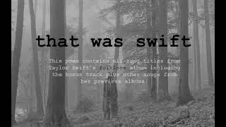 That Was Swift - A Poem by Mark Jhon Oxillo (inspired by Taylor Swift's "folklore")