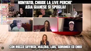 HOMYATOL CHIUDE LA LIVE PERCHÈ ASIA GIANESE SI SPOGLIA! con Rocco Siffredi, Malena, Luis, Sdrumox