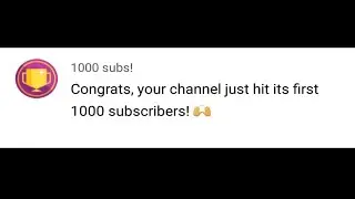 1000 Subscribers!! Thank You!