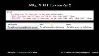 TSQL: How To Use the STUFF Function Part 2