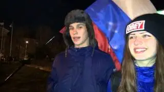 Крым. Референдум. Жители Симферополя празднуют