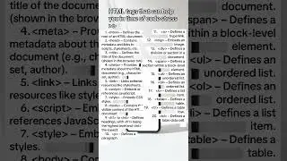 HTML tags information that can help you in time of code stress. #HTML #HTML5 #WebDevelopment #css