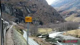 Train from Flåm to Myrdal - the Flåmsbana in November