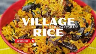 How to make village rice// native rice//palmoil rice