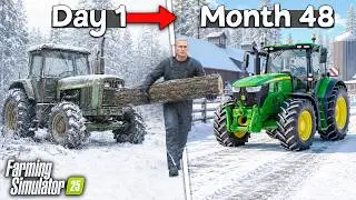 I Survived 4 YEARS in the WINTER FOREST! Farming Simulator 25