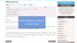 PHP Tutorial : PHP array sort