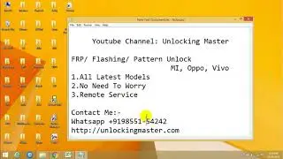 Remote Service - Latest Models Oppo, Vivo, MI Remove FRP, Pattern Unlock & Flashing