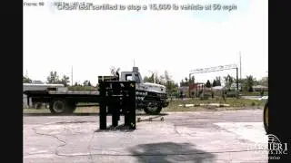 crash test-vehicle arrestor barrier with crash testing