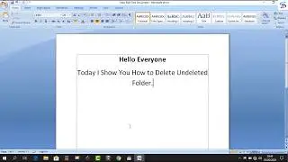 How To Delete Undelete File and Folder