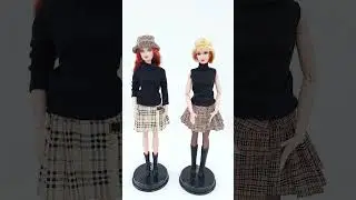 Burberry Barbie dolls swap their clothes -Adult Collector باربي बार्बी गुड़िया  boneka পুতুল #shorts