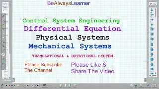 08 |Differential Equation : Models of Physical (Translational  & Rotational Motion) Systems | CSE