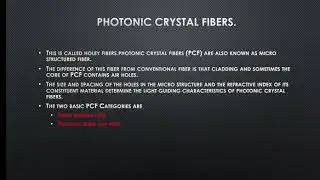 Photonic crystal fibers.PCF.INDEX GUIDING PCF.photonic band gap fiber.PBF.08/10/2020.