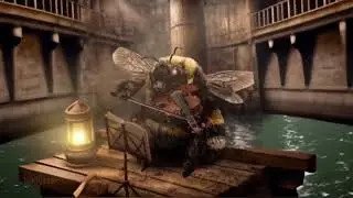Fat bee playing violin (original)