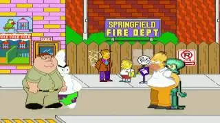 Mugen battle Patrick and Peter vs Homer and Squidward