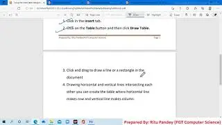 VARIOUS METHODS OF INSERTING TABLE IN MS WORD || INSERT TABLE DIALOG BOX || DRAW TABLE