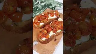 🍞Tostas de pan de ajo con burrata y cherrys asados🍞 #receta #pandeajo #queso