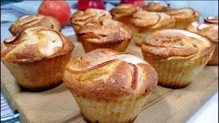 Always successful tender muffins with apples. Unreal tasty