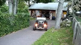 roadster running with lights