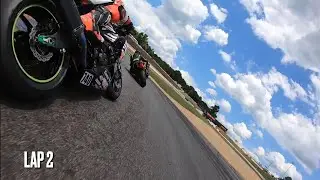 Crazy sportbike race! Wheelies, slides, crashes